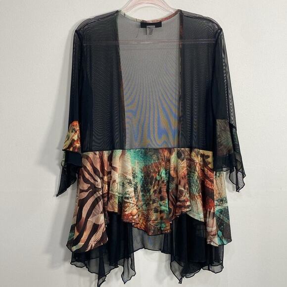 The Pyramid Collection Bohoemian Cardigan Women's Large Black - Picture 1 of 9